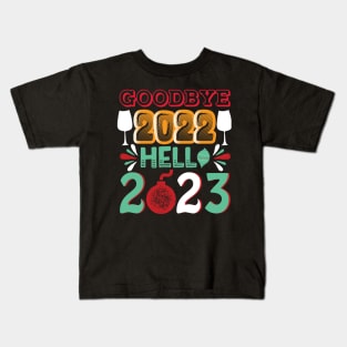 Goodbye 2022 Welcome 2023 Kids T-Shirt